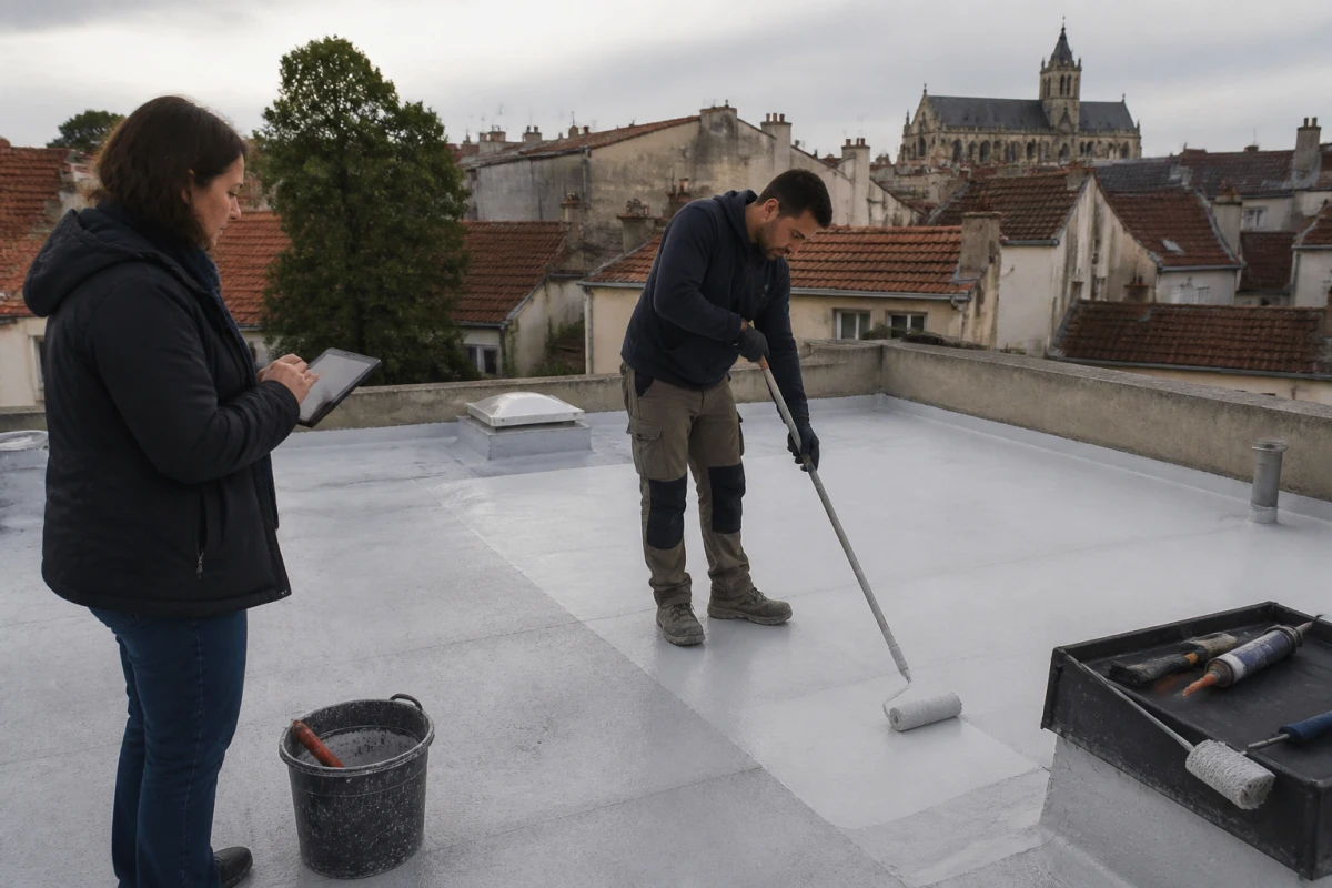 Réparation membrane étanchéité toit plat Meaux